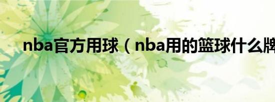 nba官方用球（nba用的篮球什么牌子）