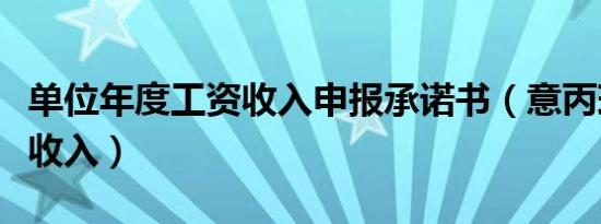 单位年度工资收入申报承诺书（意丙球员工资收入）