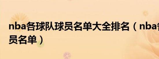 nba各球队球员名单大全排名（nba各球队球员名单）