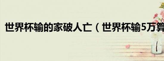 世界杯输的家破人亡（世界杯输5万算多吗）