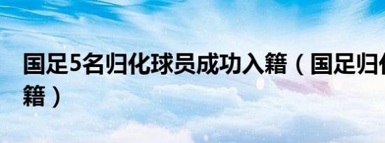 国足5名归化球员成功入籍（国足归化球员国籍）