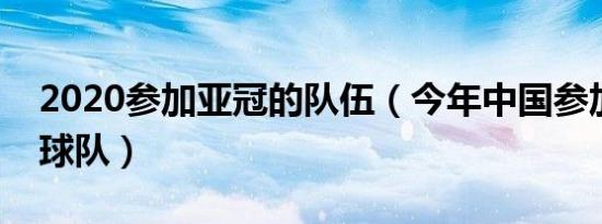 2020参加亚冠的队伍（今年中国参加亚冠的球队）