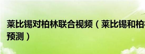 莱比锡对柏林联合视频（莱比锡和柏林联足球预测）