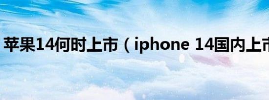 苹果14何时上市（iphone 14国内上市时间）