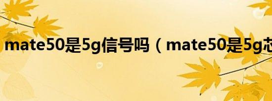 mate50是5g信号吗（mate50是5g芯片吗）