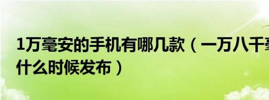 1万毫安的手机有哪几款（一万八千毫安手机什么时候发布）