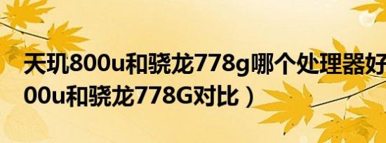 天玑800u和骁龙778g哪个处理器好（天玑800u和骁龙778G对比）