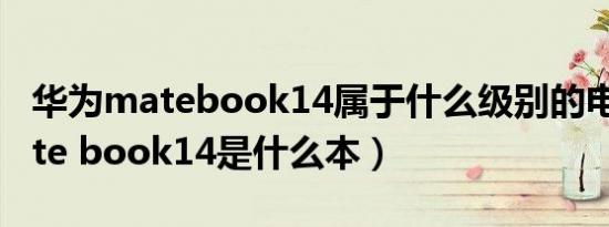 华为matebook14属于什么级别的电脑（mate book14是什么本）