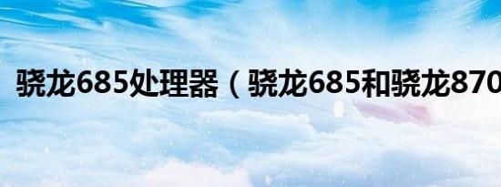 骁龙685处理器（骁龙685和骁龙870对比）