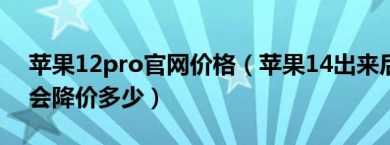 苹果12pro官网价格（苹果14出来后12pro会降价多少）