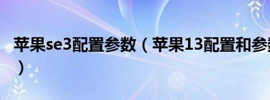 苹果se3配置参数（苹果13配置和参数对比表）