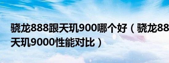 骁龙888跟天玑900哪个好（骁龙888plus和天玑9000性能对比）