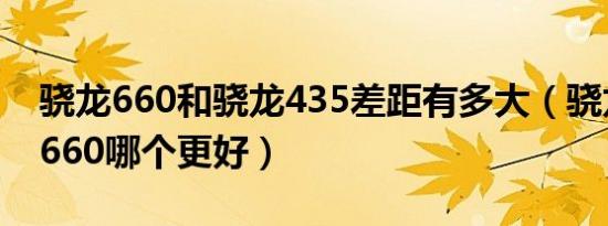 骁龙660和骁龙435差距有多大（骁龙430和660哪个更好）