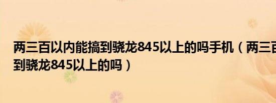 两三百以内能搞到骁龙845以上的吗手机（两三百以内能搞到骁龙845以上的吗）