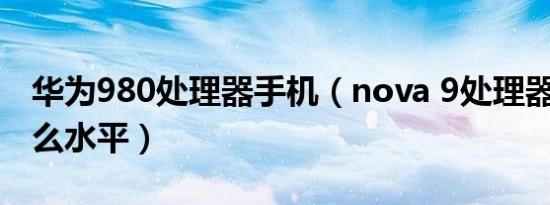 华为980处理器手机（nova 9处理器778g什么水平）