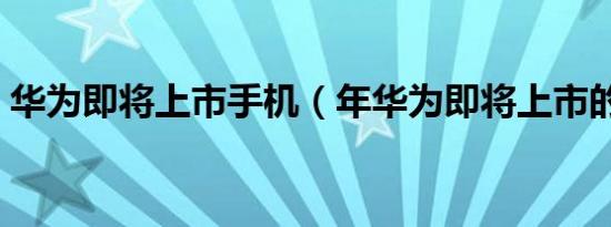 华为即将上市手机（年华为即将上市的手机）