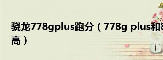 骁龙778gplus跑分（778g plus和888哪个高）