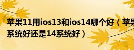 苹果11用ios13和ios14哪个好（苹果11用13系统好还是14系统好）