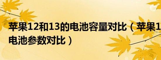 苹果12和13的电池容量对比（苹果12和13的电池参数对比）