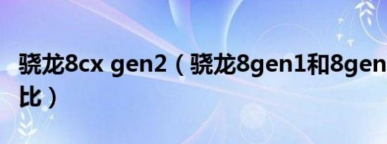 骁龙8cx gen2（骁龙8gen1和8gen1 发热对比）