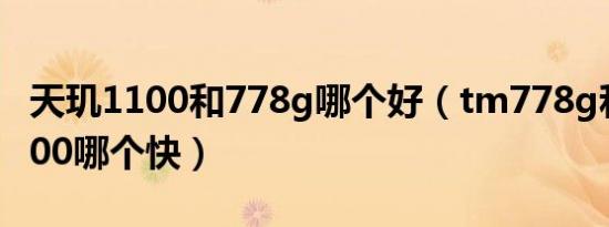 天玑1100和778g哪个好（tm778g和天玑1100哪个快）