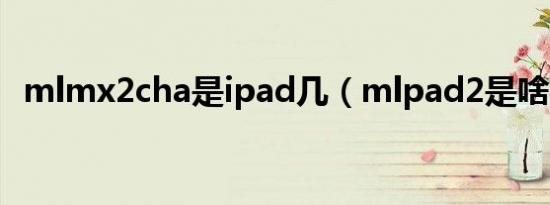 mlmx2cha是ipad几（mlpad2是啥手机）