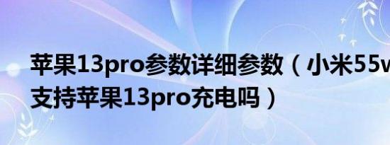 苹果13pro参数详细参数（小米55w无线充支持苹果13pro充电吗）