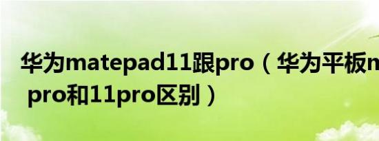 华为matepad11跟pro（华为平板matepad pro和11pro区别）