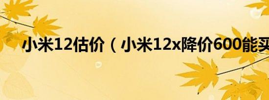 小米12估价（小米12x降价600能买吗）