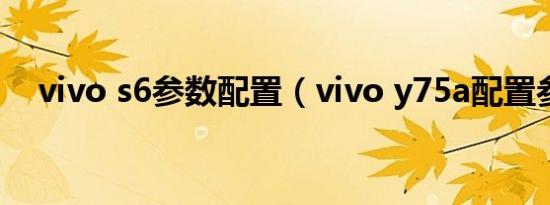 vivo s6参数配置（vivo y75a配置参数）