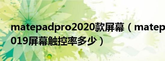 matepadpro2020款屏幕（matepadPro2019屏幕触控率多少）