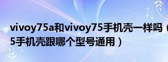 vivoy75a和vivoy75手机壳一样吗（vivoy75手机壳跟哪个型号通用）