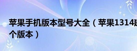 苹果手机版本型号大全（苹果1314建议买哪个版本）