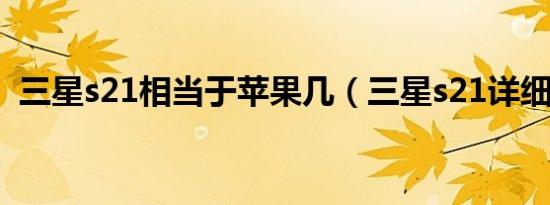 三星s21相当于苹果几（三星s21详细参数）