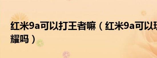 红米9a可以打王者嘛（红米9a可以玩王者荣耀吗）