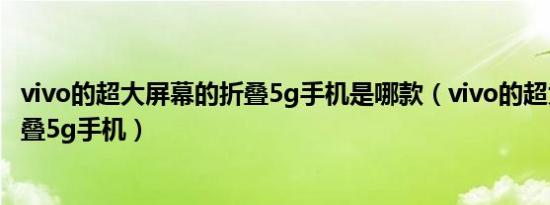 vivo的超大屏幕的折叠5g手机是哪款（vivo的超大屏幕的折叠5g手机）