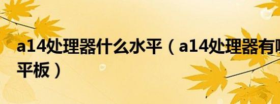 a14处理器什么水平（a14处理器有哪些手机平板）