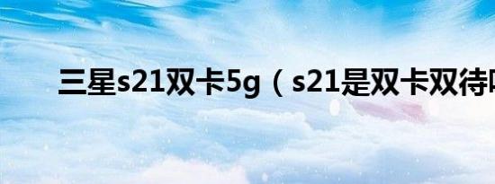 三星s21双卡5g（s21是双卡双待吗）