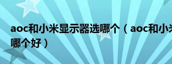 aoc和小米显示器选哪个（aoc和小米显示器哪个好）