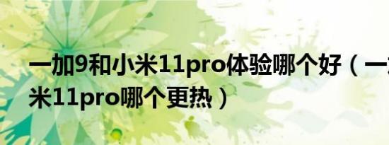 一加9和小米11pro体验哪个好（一加9和小米11pro哪个更热）