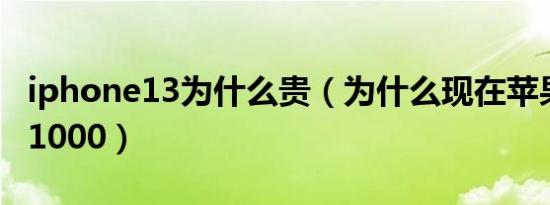 iphone13为什么贵（为什么现在苹果13贵了1000）