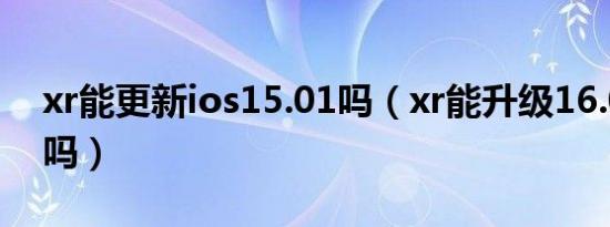 xr能更新ios15.01吗（xr能升级16.0的系统吗）