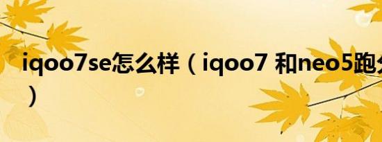 iqoo7se怎么样（iqoo7 和neo5跑分差多少）