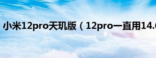 小米12pro天玑版（12pro一直用14.6好吗）