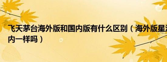 飞天茅台海外版和国内版有什么区别（海外版星汉灿烂和国内一样吗）