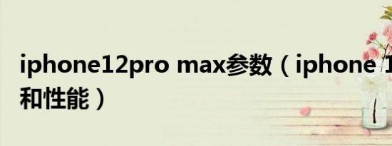 iphone12pro max参数（iphone 13的参数和性能）