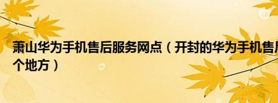 萧山华为手机售后服务网点（开封的华为手机售后服务在哪个地方）