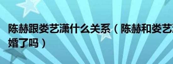 陈赫跟娄艺潇什么关系（陈赫和娄艺潇他们结婚了吗）