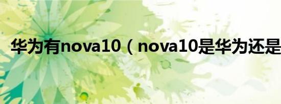 华为有nova10（nova10是华为还是中邮）