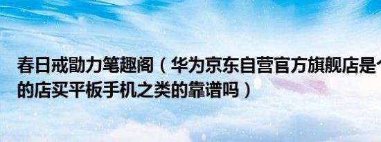 春日戒勖力笔趣阁（华为京东自营官方旗舰店是个什么性质的店买平板手机之类的靠谱吗）